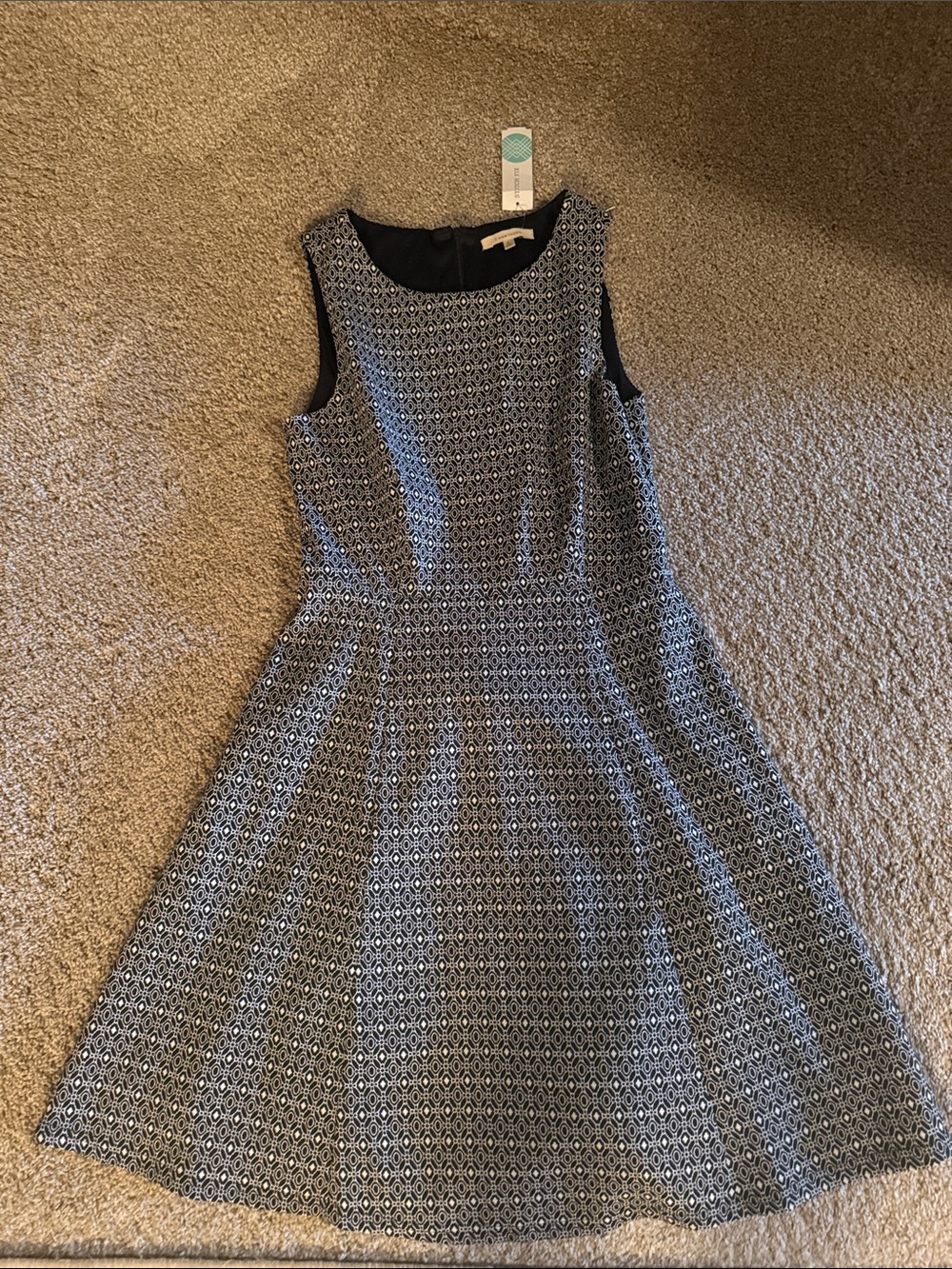 41 Hawthorn Black and White Sleeveless Fit & Flare Dress